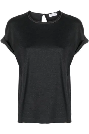 Brunello Cucinelli T-shirt med nøglehulsdetalje