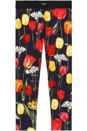 Dolce & Gabbana Slip on-leggings med tulipantryk