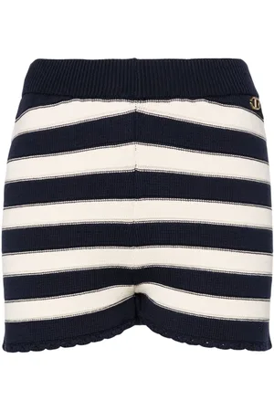Twin-Set Korte stribede shorts i strik