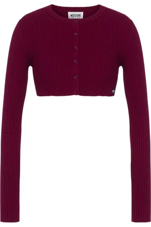 Moschino Cropped ribstrikket cardigan