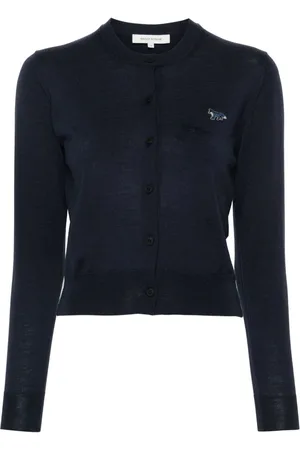 Maison Kitsuné Uldcardigan med broderet logo