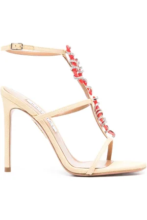 Aquazzura Capri Crush 105mm sandaler i bast