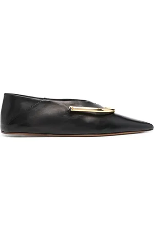 Jil Sander Spidse ballerinasko med pladedetalje