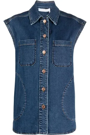 See by Chloé Cropped denimjakke med korte ærmer