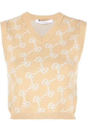 Rokh Strikket hue med monogram-mønster