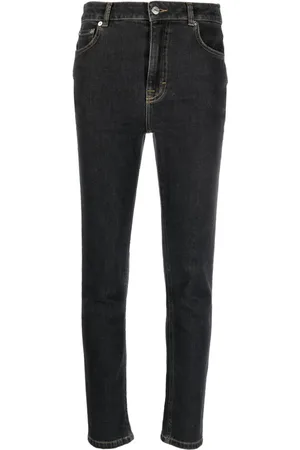 Moschino Smalle jeans med mellemhøj talje og falmet effekt