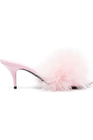 Balenciaga Boudoir 70 mm mules med fjer