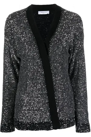 Fabiana Filippi Cardigan med åben front og pailletudsmykning