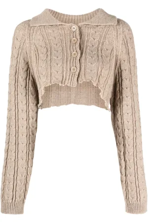 Maison Margiela Cropped kabelstrikket cardigan