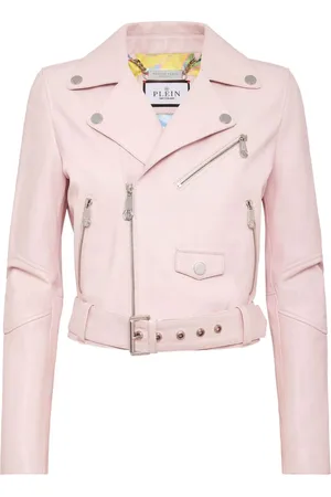 Philipp Plein Cropped bikerjakke i læder