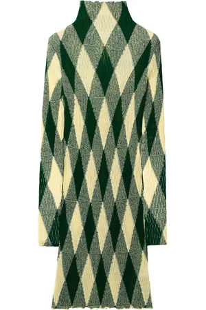Burberry Ribstrikket argyle-kjole