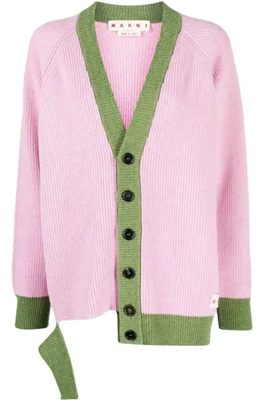 Marni Cardigan med V-hals med slitageeffekt
