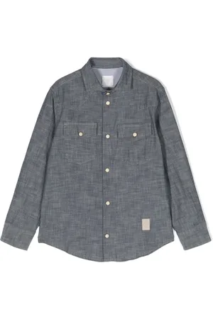 ELEVENTY Skjorte i chambray med paneler