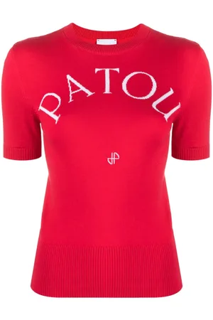 Patou Intarsiastrikket top med logo