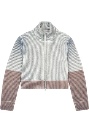 Maison Margiela Ribstrikket cardigan med lynlås