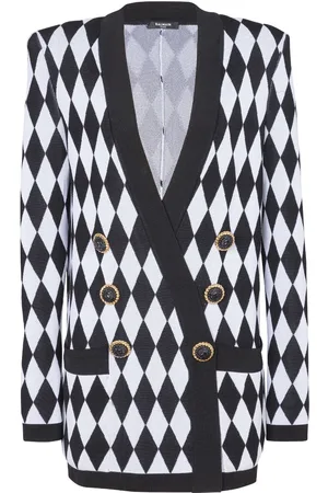 Balmain Jacquard-jakke med diamantmønster