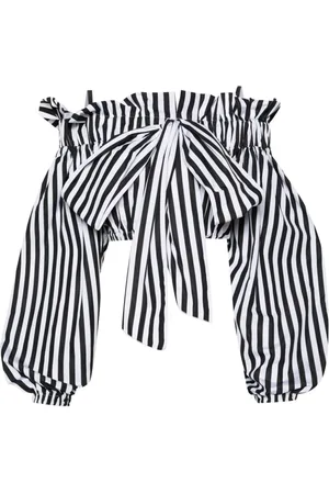 Patou Stribet cropped top med sløjfedetalje