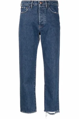3x1 Jeans med lige ben og slitageeffekt