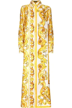 Dolce & Gabbana Kort silkekjole med Majolica-tryk