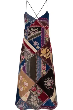 Ralph Lauren Mellemlang kjole med patchwork-tryk