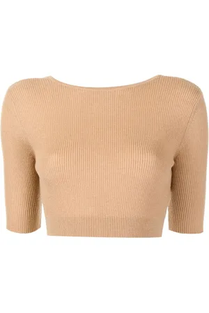 Cashmere In Love Cropped Liza top med dyb rygudskæring