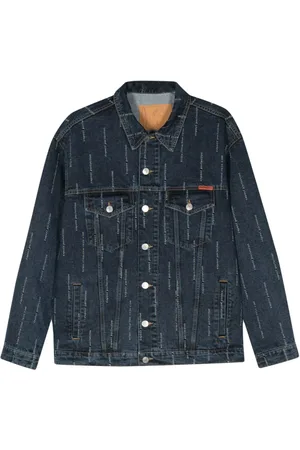 MARTINE ROSE Slogan-broderet denimjakke