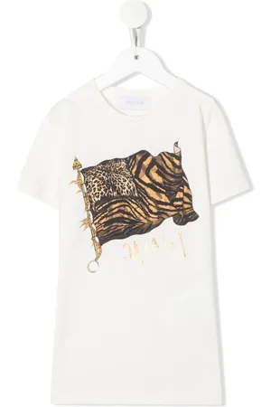 Roberto Cavalli T-shirt-kjole med flag-tryk