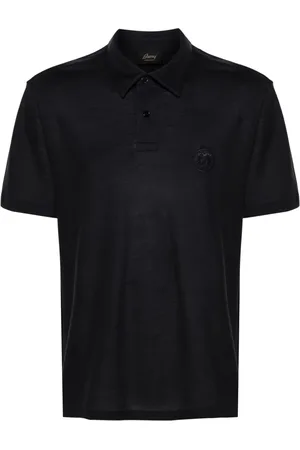 BRIONI Polo i uld med broderet logo