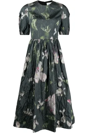 Erdem Mellemlang kjole med blomstertryk