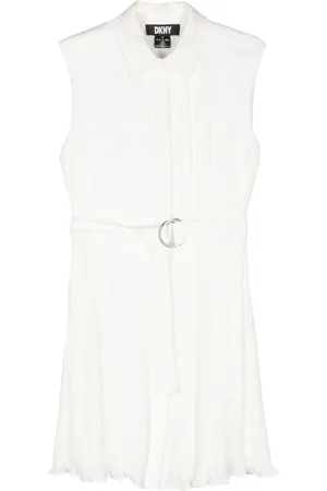 DKNY Plisseret midi-skjortekjole