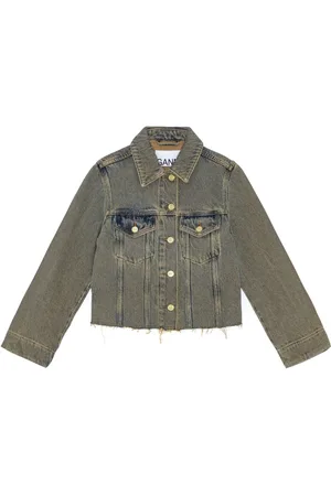 Ganni Denimjakke med råt kant