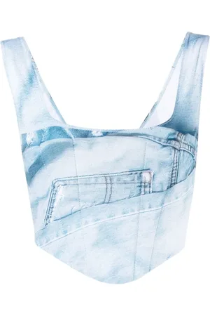Natasha Zinko Korset-top med denimtryk
