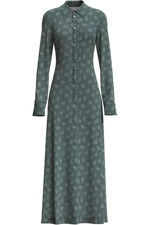 MACCAPANI Lang Andre skjortekjole i jacquard med monogram