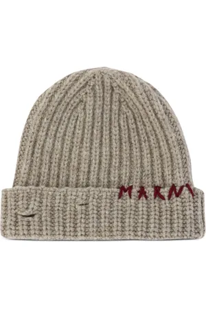 Marni Ribstrikket hue med broderet logo