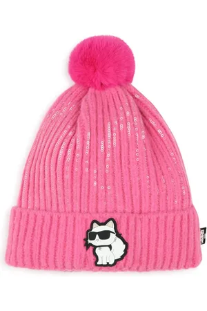 Karl Lagerfeld Hue med pailletter og pompon