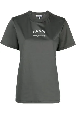 Ganni T-shirt med logotryk