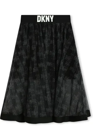 DKNY Shorts med elastik i taljen og monogram-tryk