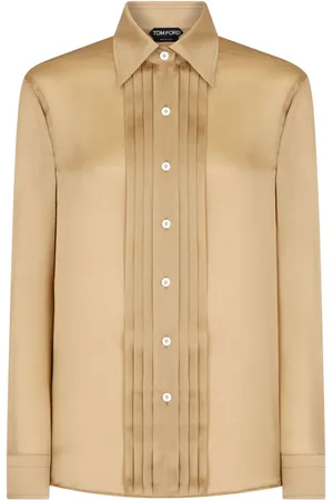 Tom Ford Silkeskjorte med plisseret panel