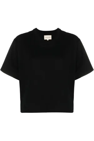 Loulou de Saison T-shirt med rund hals og lige kant