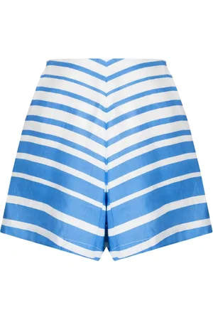 Bambah Stribede Sicily shorts i hør