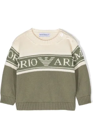 Emporio Armani Trøje med intarsiastrikket logo