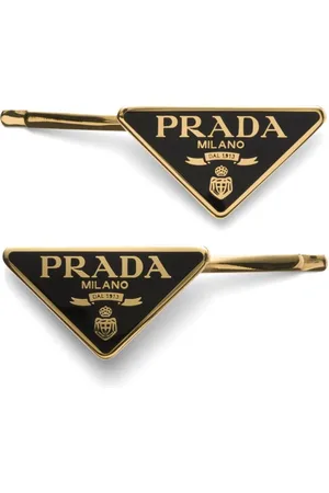 Prada Hårspænde med trekantet logo (sæt med to)