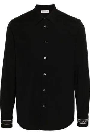 Alexander McQueen Poplin-skjorte med logorem