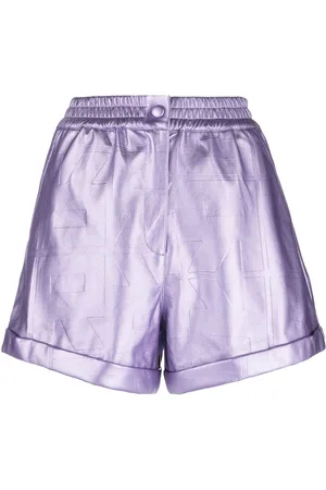 ROTATE Metalliske Belina shorts med præget logo