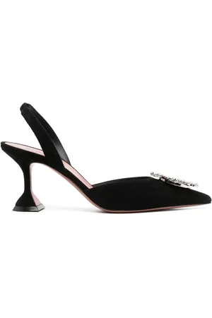 Amina Muaddi Begum 85mm slingback-pumps med sløjfe-udsmykning