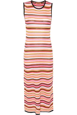 Missoni Lang stribet kjole i ribstrik