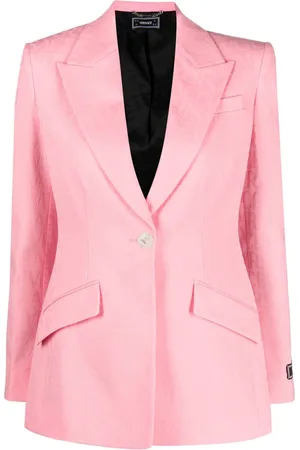 VERSACE Enkeltradet blazer i jacquard med logo