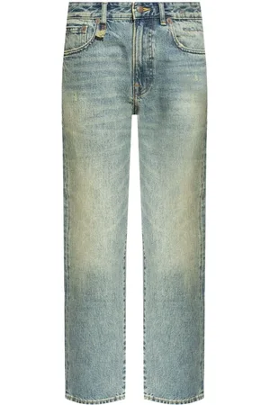 R13 Jeans med lige snit og logoapplikation