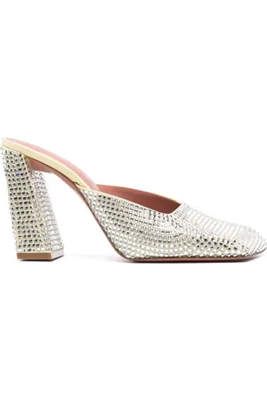 Amina Muaddi Charlotte 95 mm satin-mules