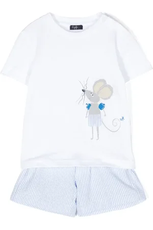 Il gufo Shorts-sæt med grafisk logotryk